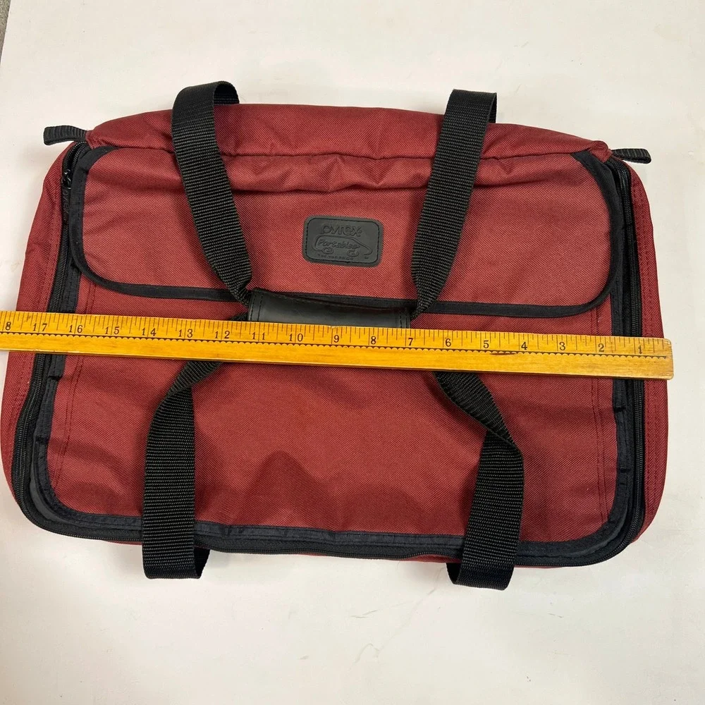 Pyrex Portables Casserole Carrying Bag Insulated Red Cold Pack Pocket Hot Dish - Picture 3 of 14